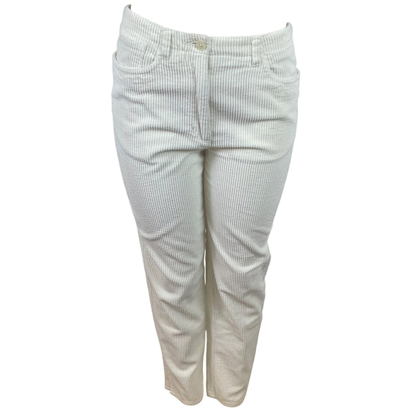 Talbots Womens Ivory Corduroy Pants High Waist Straight Leg Size 6 - New