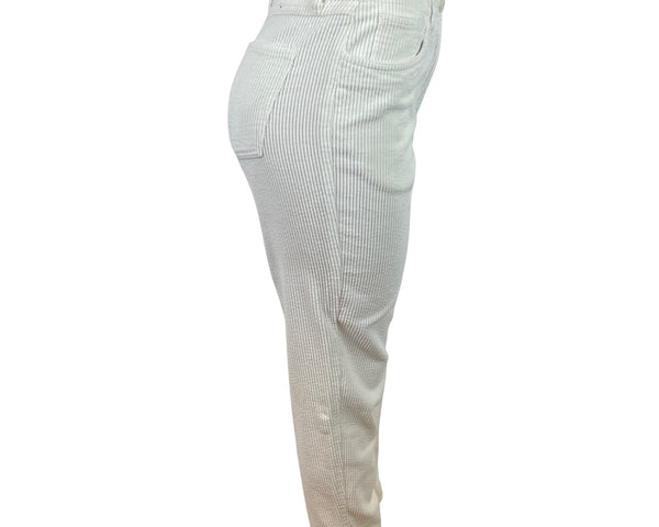 Talbots Womens Ivory Corduroy Pants High Waist Straight Leg Size 6 - New