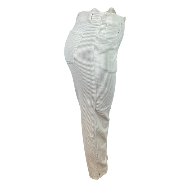 Talbots Womens Ivory Corduroy Pants High Waist Straight Leg Size 6 - New