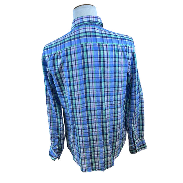 Tommy Hilfiger Mens Long Sleeve Blue Green Purple Button-Up Shirt Sz L - New