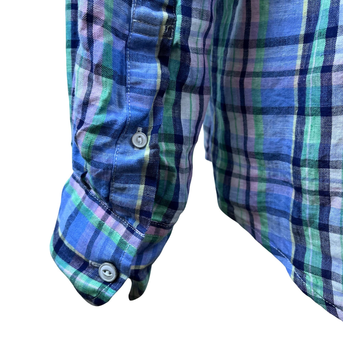 Tommy Hilfiger Mens Long Sleeve Blue Green Purple Button-Up Shirt Sz L - New