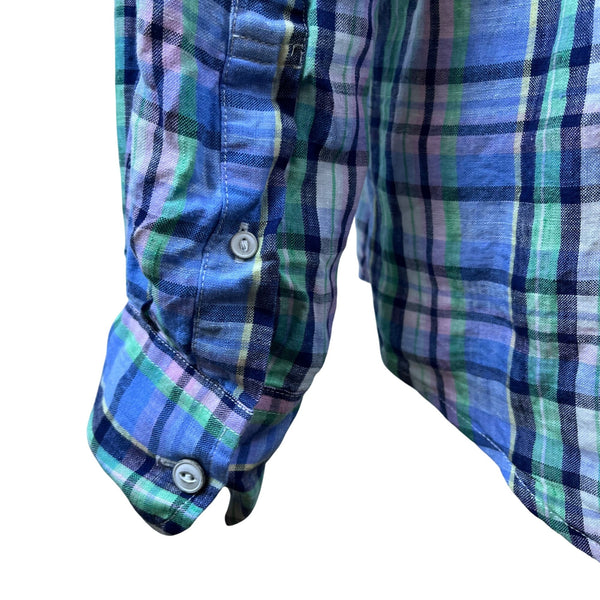 Tommy Hilfiger Mens Long Sleeve Blue Green Purple Button-Up Shirt Sz L - New