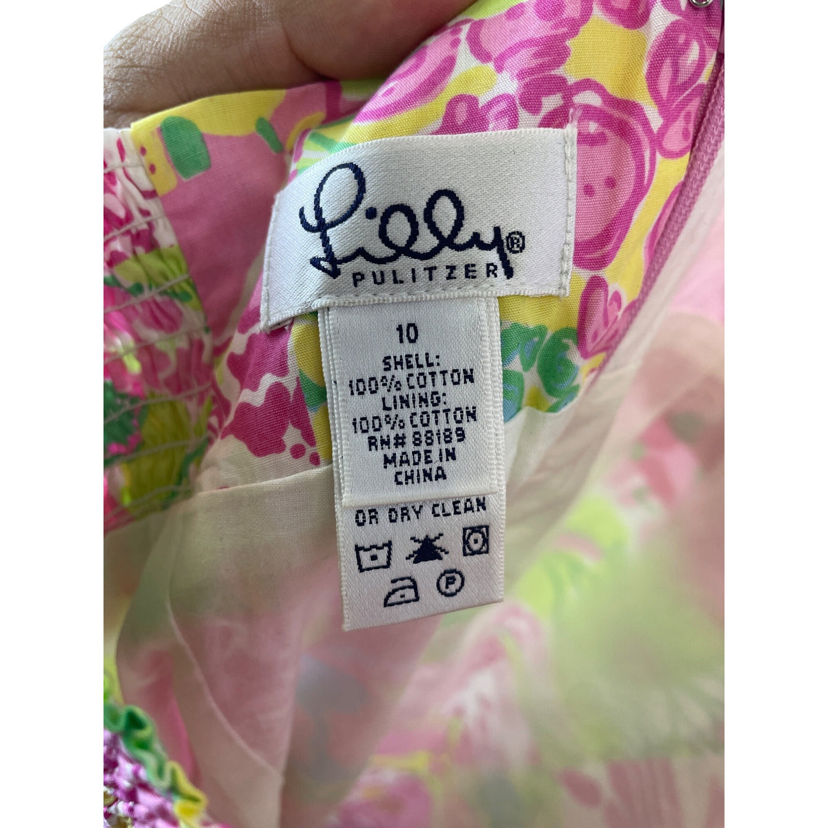 Lilly Pulitzer Womens Pink Multicolor Halter Patchwork Sundress 100% Cotton Size 10