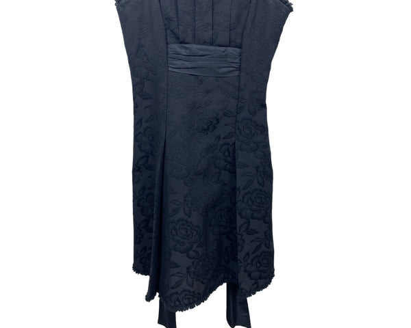 BCBGMAXAZRIA Black Floral Textured Sleeveless Short Dress Sz 0