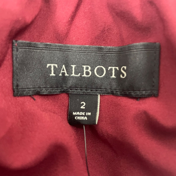Talbots Womens Burgundy Lace Midi Skirt Size 2 - New