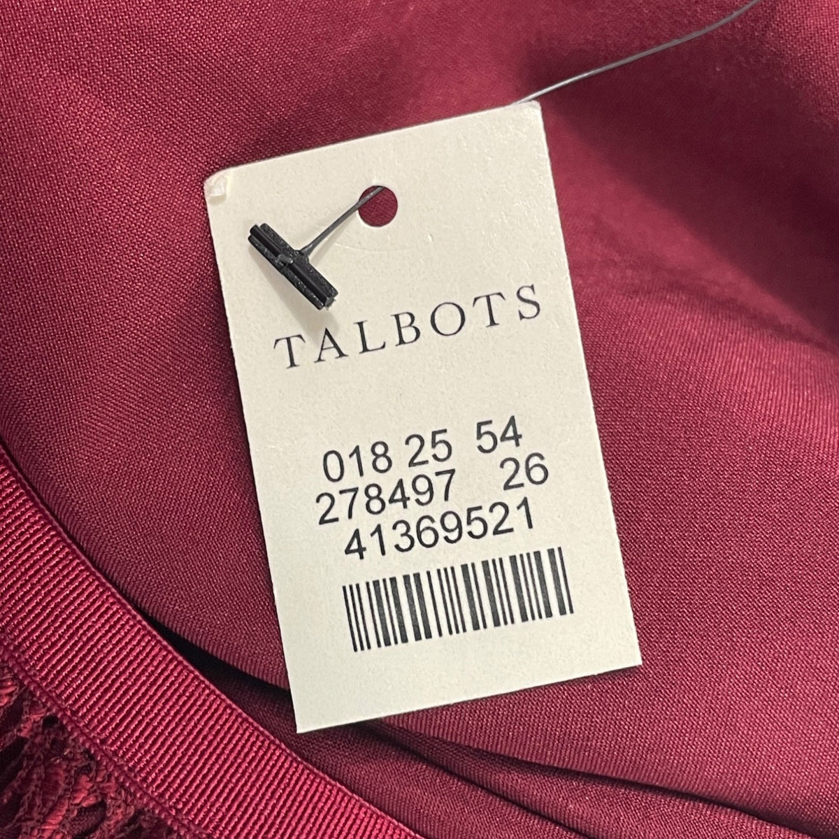Talbots Womens Burgundy Lace Midi Skirt Size 2 - New