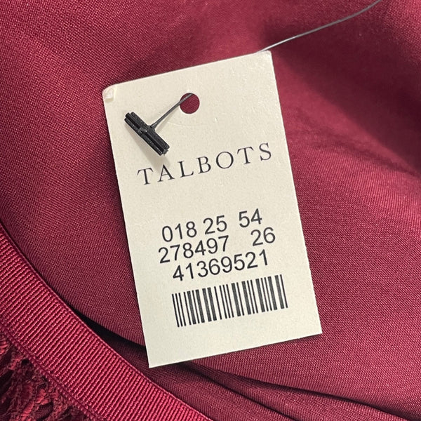 Talbots Womens Burgundy Lace Midi Skirt Size 2 - New