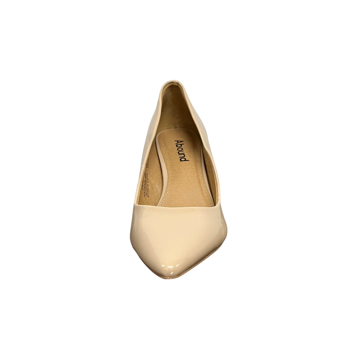 Abound Womens Beige Patent Leather Pointed Toe Block Heel Pumps Size 6.5M Elegant