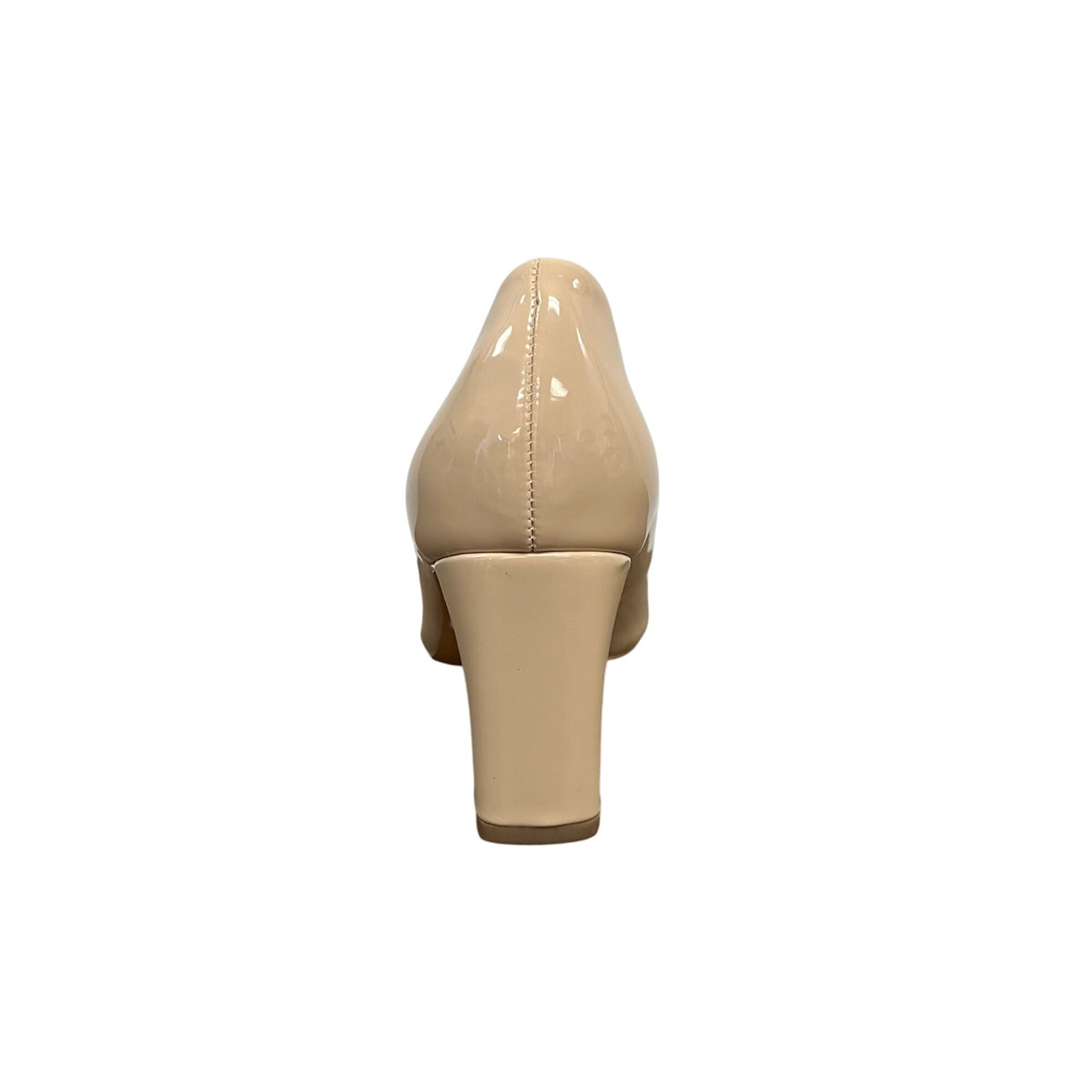 Abound Womens Beige Patent Leather Pointed Toe Block Heel Pumps Size 6.5M Elegant