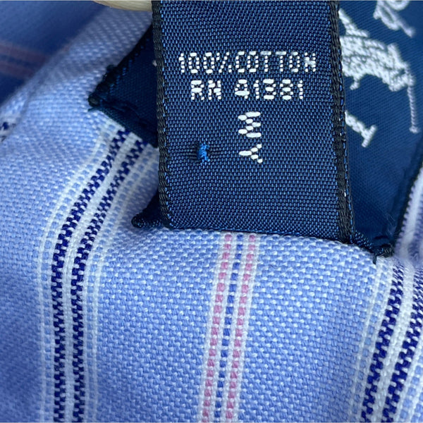 Ralph Lauren Men's Light Blue Striped Classic Fit Button-Down Shirt Sz XXL