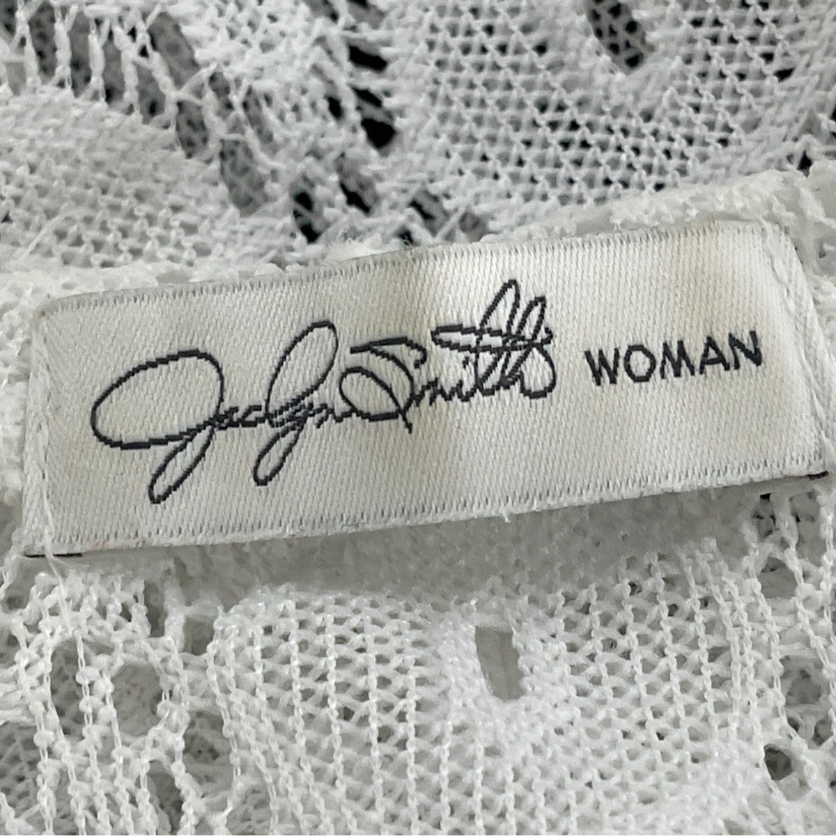 Jaclyn Smith Women's White Lace Hooded & Short Sleeve Pullover Top Sz 1X