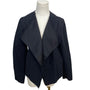 Vince Womens Open Front Textured Black Jacket L - New
