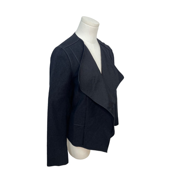 Vince Womens Open Front Textured Black Jacket L - New