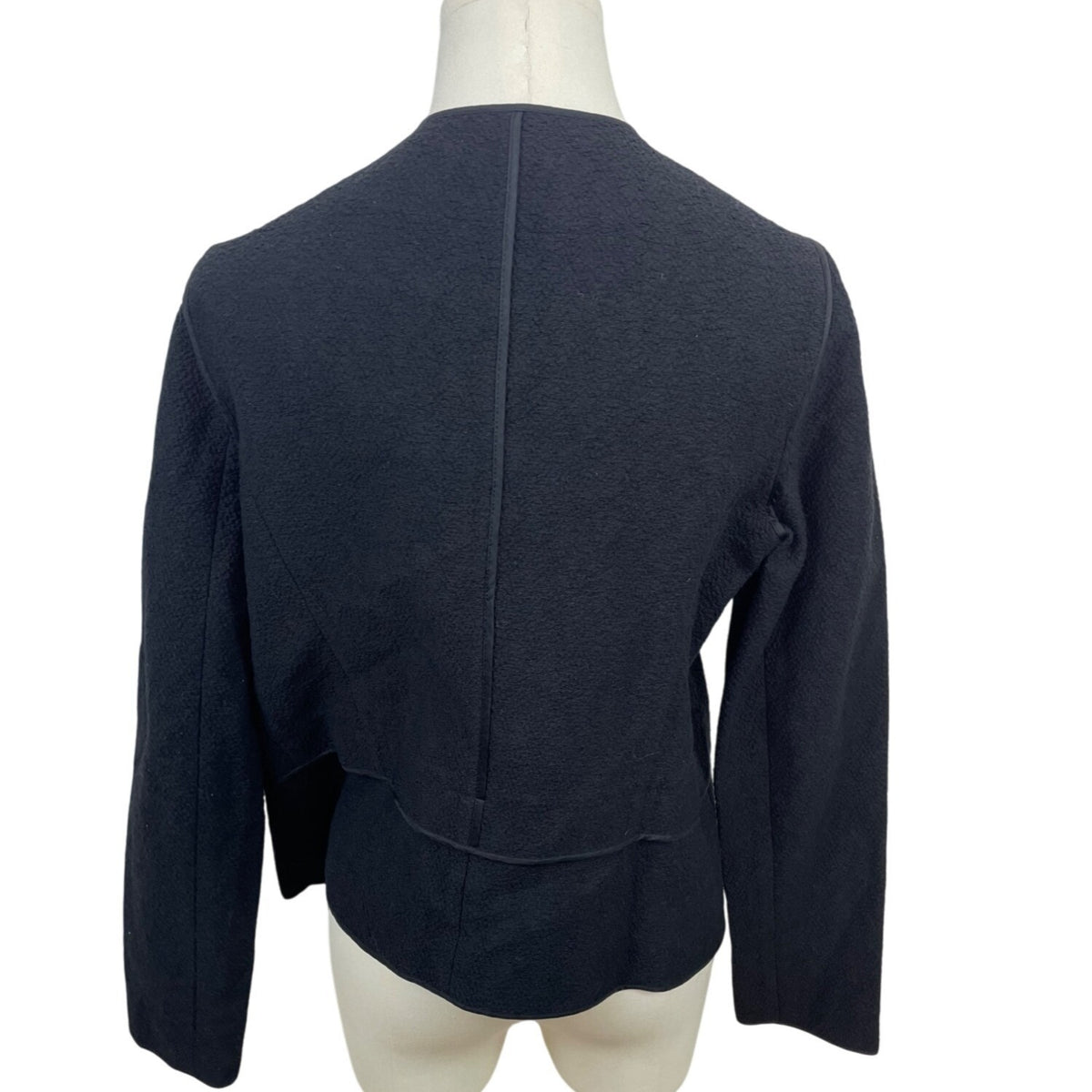 Vince Womens Open Front Textured Black Jacket L - New