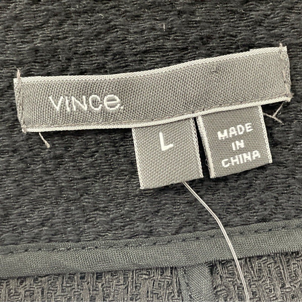Vince Womens Open Front Textured Black Jacket L - New