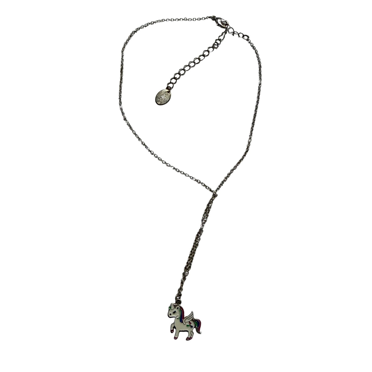 Claires Girls Silver Unicorn Pendant Necklace Adjustable Chain Cute Charm Jewelry