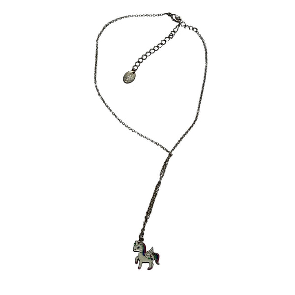 Claires Girls Silver Unicorn Pendant Necklace Adjustable Chain Cute Charm Jewelry