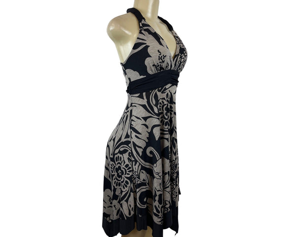 Kisses & Hugs Halter Neck Floral Print Knee Length Dress Sz S