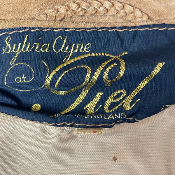 Sylvia Clyne Piel Tan Suede Skirt & Jacket Set With Belted Waist Size M