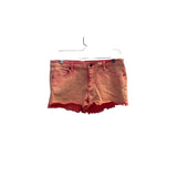 Forever 21 Womens Pink Frayed Low Rise Jean Shorts Size 29 Cotton Blend Stretchy