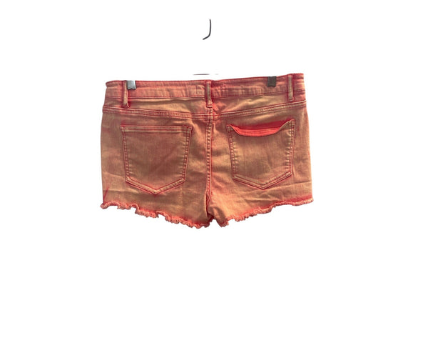 Forever 21 Womens Pink Frayed Low Rise Jean Shorts Size 29 Cotton Blend Stretchy