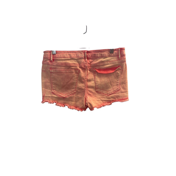 Forever 21 Womens Pink Frayed Low Rise Jean Shorts Size 29 Cotton Blend Stretchy