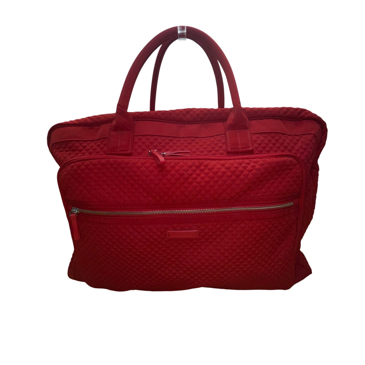 Vera Bradley Women’s Red Quilted With Front Zip Pocket Weekender Travel Bag