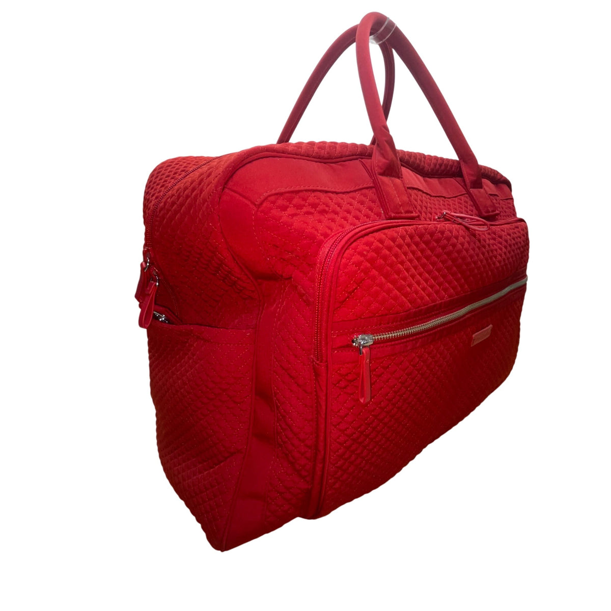 Vera Bradley Women’s Red Quilted With Front Zip Pocket Weekender Travel Bag