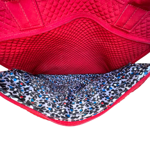Vera Bradley Women’s Red Quilted With Front Zip Pocket Weekender Travel Bag