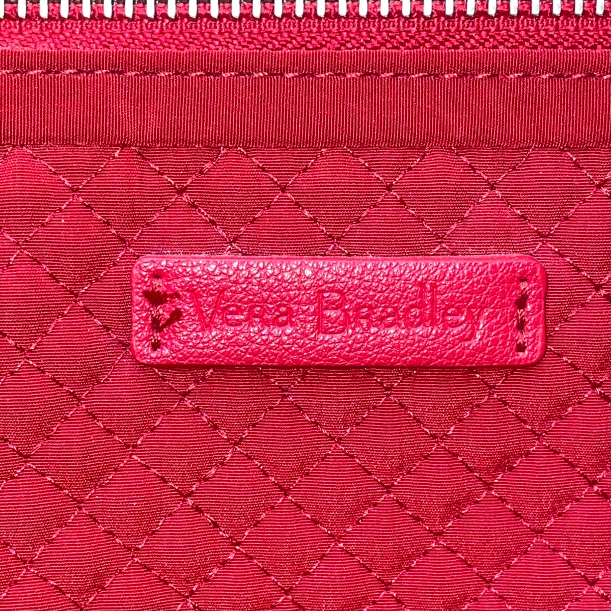 Vera Bradley Women’s Red Quilted With Front Zip Pocket Weekender Travel Bag