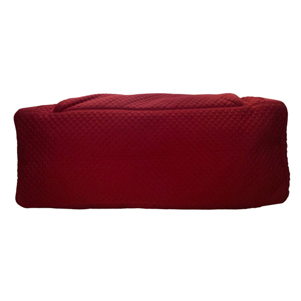 Vera Bradley Women’s Red Quilted With Front Zip Pocket Weekender Travel Bag