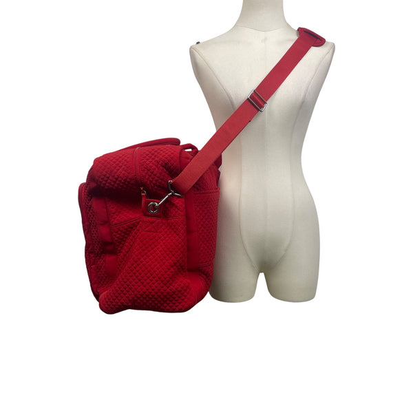 Vera Bradley Women’s Red Quilted With Front Zip Pocket Weekender Travel Bag