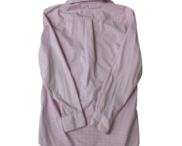 Vineyard Vines Boys Pink Gingham Whale Shirt Long Sleeve Sz 12-14