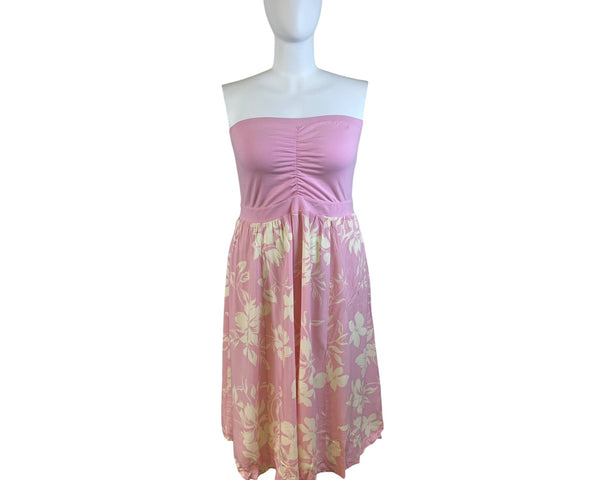 Torrid Pink White Women’s Floral Strapless Maxi Dress Sz 2x - New