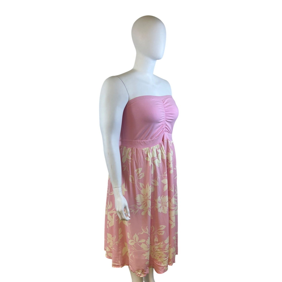 Torrid Pink White Women’s Floral Strapless Maxi Dress Sz 2x - New