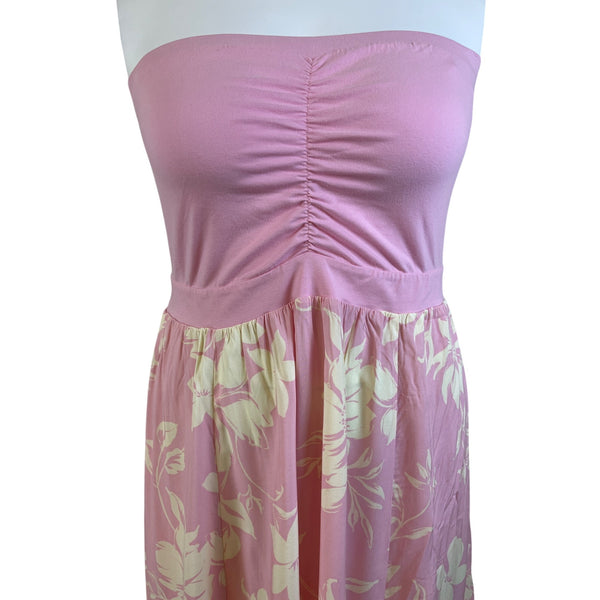 Torrid Pink White Women’s Floral Strapless Maxi Dress Sz 2x - New