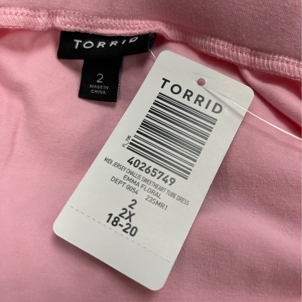 Torrid Pink White Women’s Floral Strapless Maxi Dress Sz 2x - New