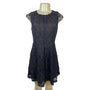 Alya Women’s Black Sleeveless Laced A-Line Mini Dress With Back Zipper Sz S