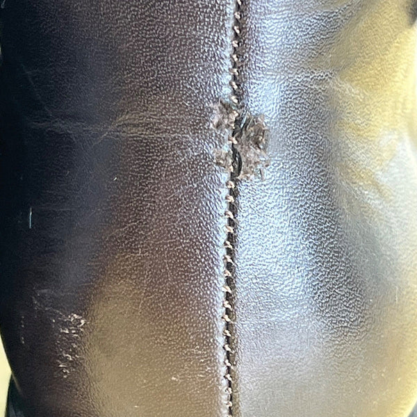 Etienne Aigner Women's Brown Leather Gold Accent Legacy II Tall Boots Size 8.5M