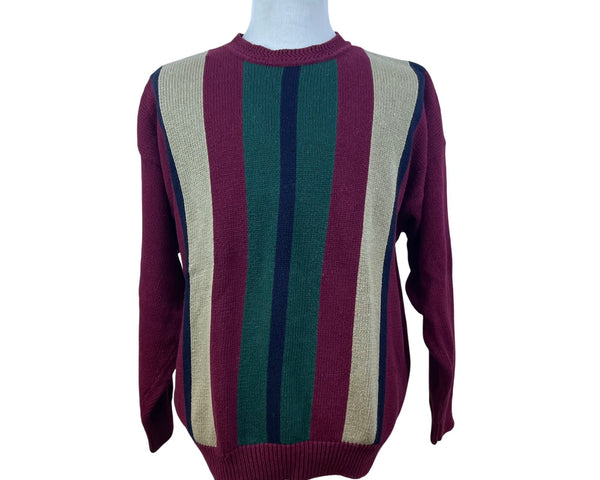 Vintage Stone Haven Mens Multicolor Cotton Blend Striped Knit Sweater Size 2X
