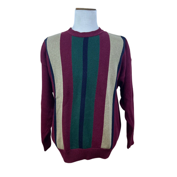 Vintage Stone Haven Men's Multicolor Cotton Blend Striped Knit Sweater Size 2X