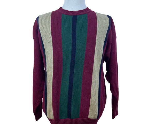 Vintage Stone Haven Mens Multicolor Cotton Blend Striped Knit Sweater Size 2X
