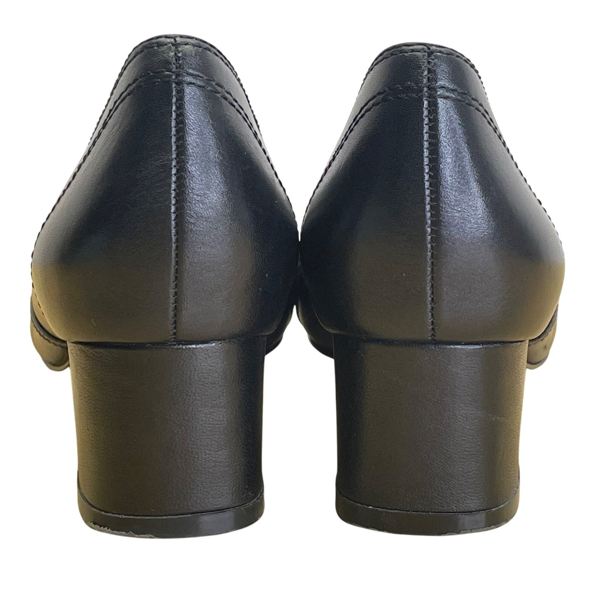 Brooks Brothers Black Leather With Tassel Detail  Block Heel Loafers Size 6.5