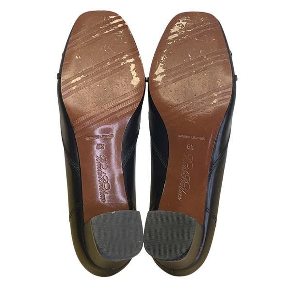 Brooks Brothers Black Leather With Tassel Detail  Block Heel Loafers Size 6.5