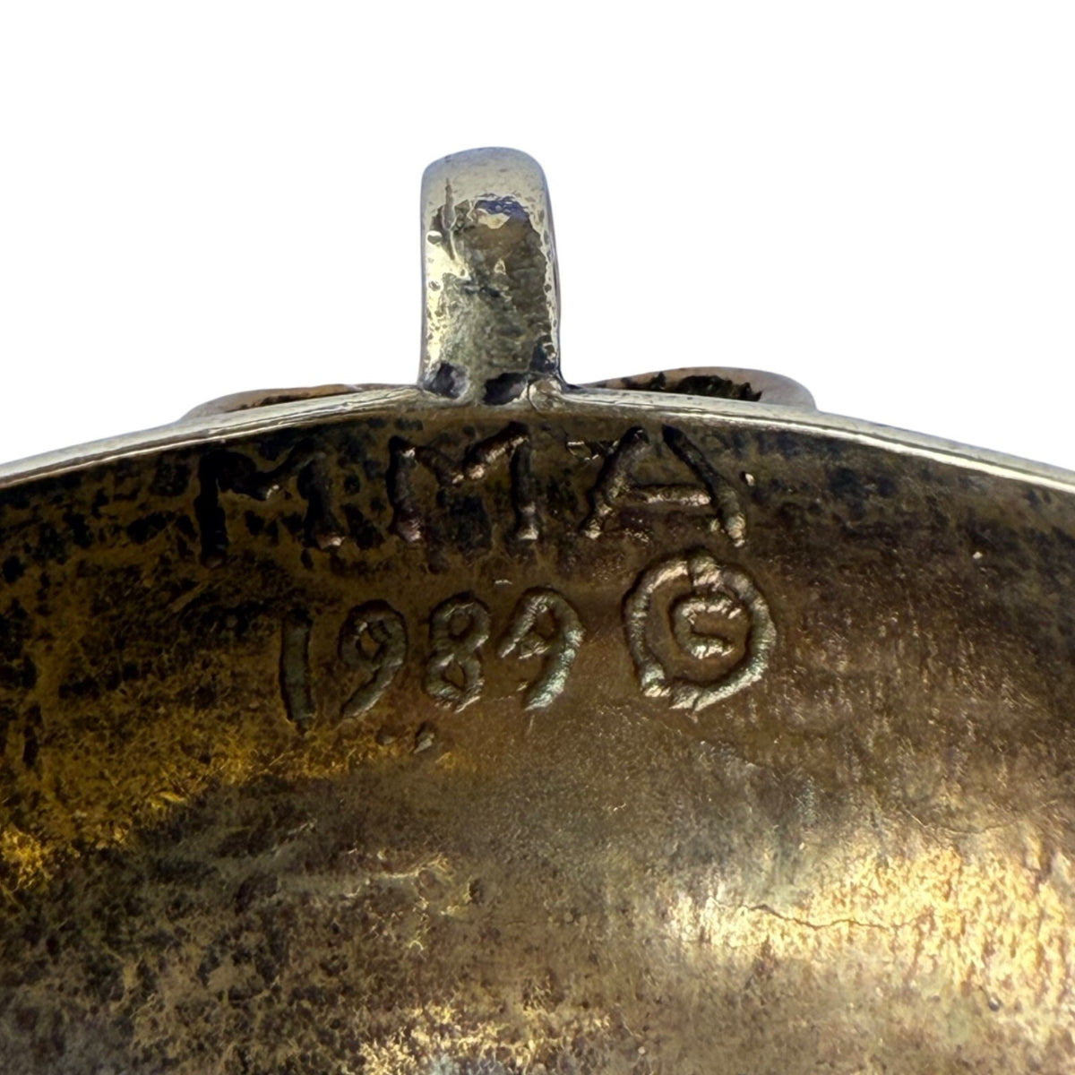 MMA Vintage 1989 Gold Tone African Mask Pendant Tribal Design Museum Replica