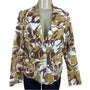 Anni Kuan Camouflage Print Wide Lapel Womens Blazer w/ Side Pockets Jacket Sz 10