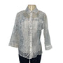 Cali and New York Women's White Sheer Button-Up Blouse & Tank Set Sz M/MP