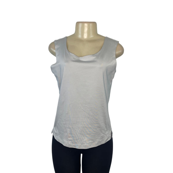 Cali and New York Women's White Sheer Button-Up Blouse & Tank Set Sz M/MP
