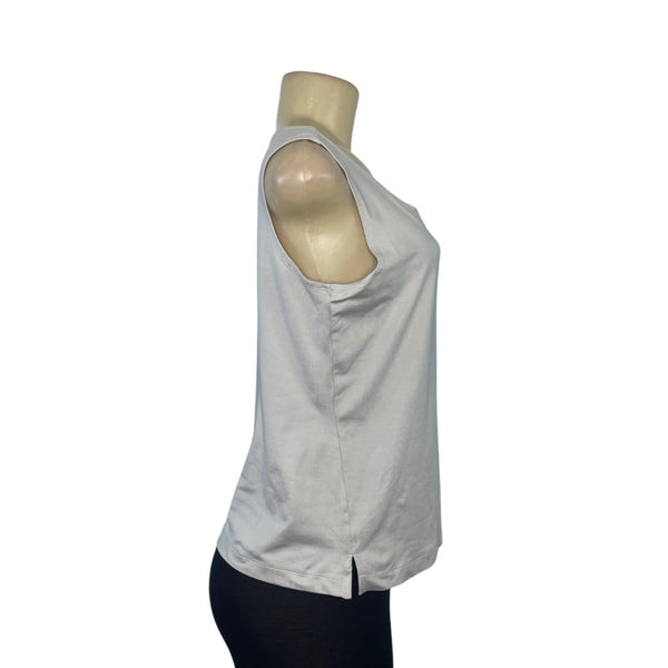 Cali and New York Women's White Sheer Button-Up Blouse & Tank Set Sz M/MP