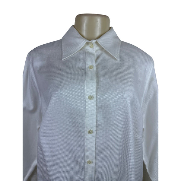 Jones New York Signature White Long Sleeve Button-Up Shirt Sz 1X - New